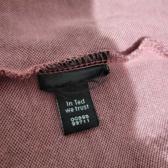 Ted Baker T Shirt Pink Crew Neck Short Sleeves Regular Fit Cotton Size XXL Mens - Picture 9 of 11